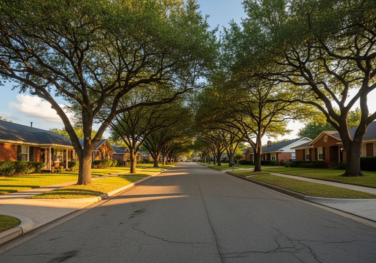 Waco residential neighborhood with homes that benefit from professional mold testing services
